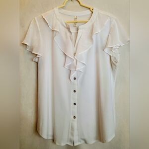 Fun White Blouse Sz XL